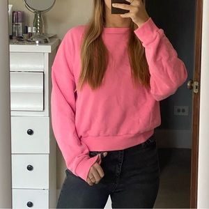 Pink crewneck long sleeve shirt